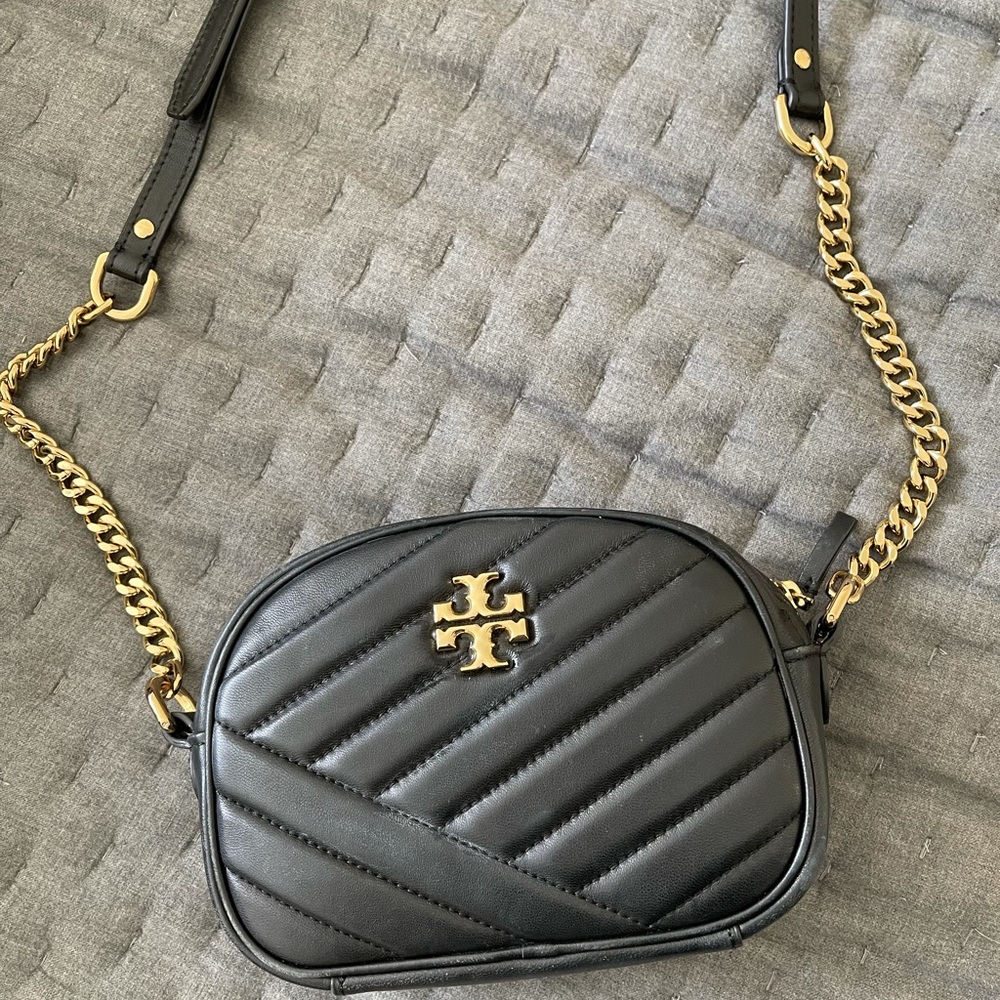 Tory Burch Black Crossbody Bag with Gold Chain